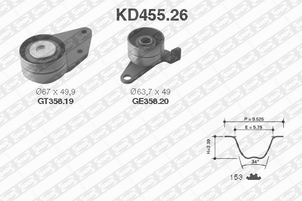 SNR paskirstymo diržo komplektas KD455.26