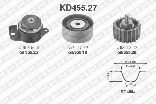 SNR Комплект ремня ГРМ KD455.27