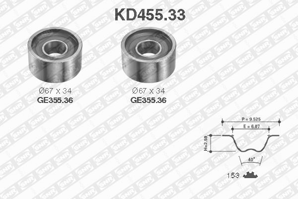 SNR paskirstymo diržo komplektas KD455.33