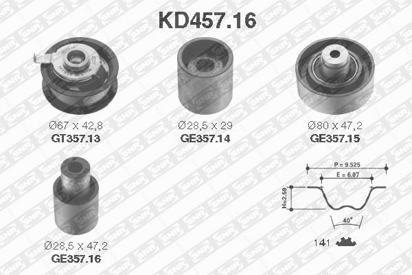 SNR Комплект ремня ГРМ KD457.16