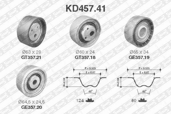 SNR paskirstymo diržo komplektas KD457.41