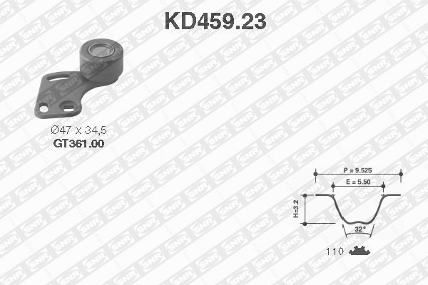 SNR paskirstymo diržo komplektas KD459.23