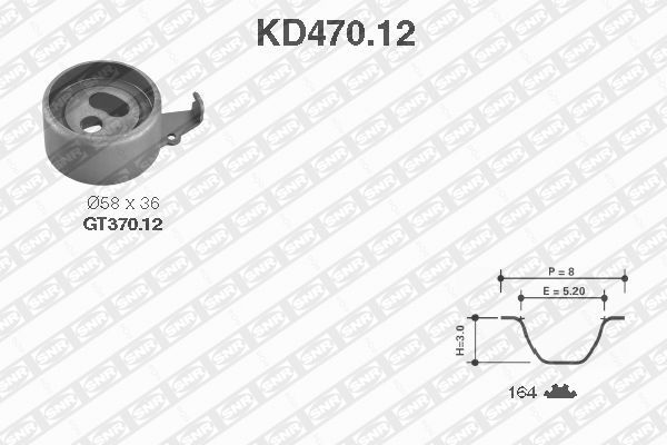 SNR paskirstymo diržo komplektas KD470.12