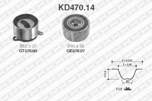 SNR paskirstymo diržo komplektas KD470.14