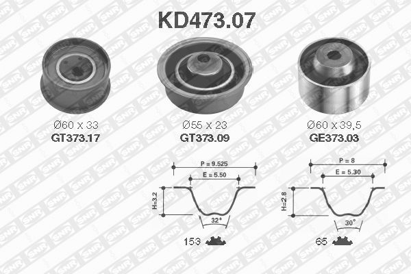 SNR paskirstymo diržo komplektas KD473.07