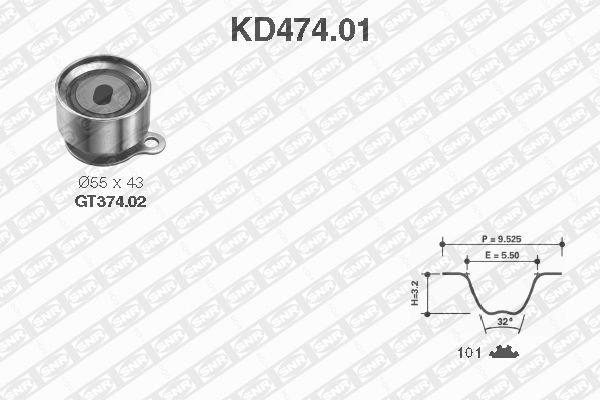 SNR paskirstymo diržo komplektas KD474.01