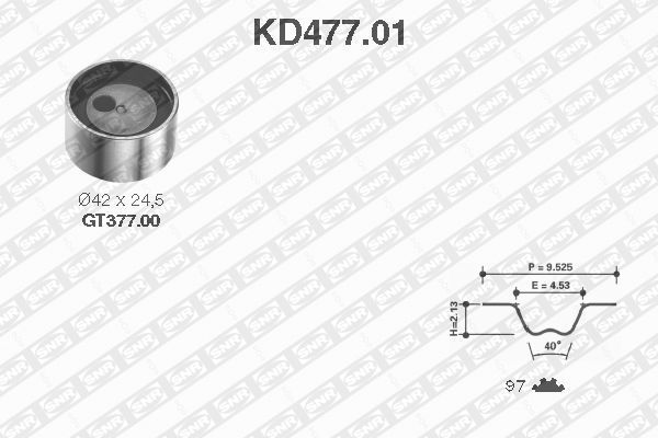 SNR paskirstymo diržo komplektas KD477.01