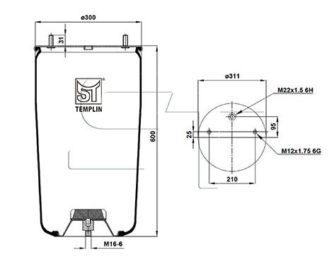 ST-TEMPLIN Кожух пневматической рессоры 04.060.6006.600