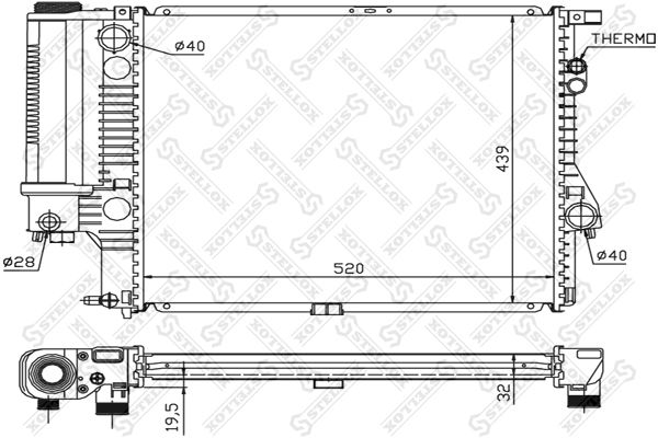 STELLOX Радиатор, охлаждение двигателя 10-25022-SX