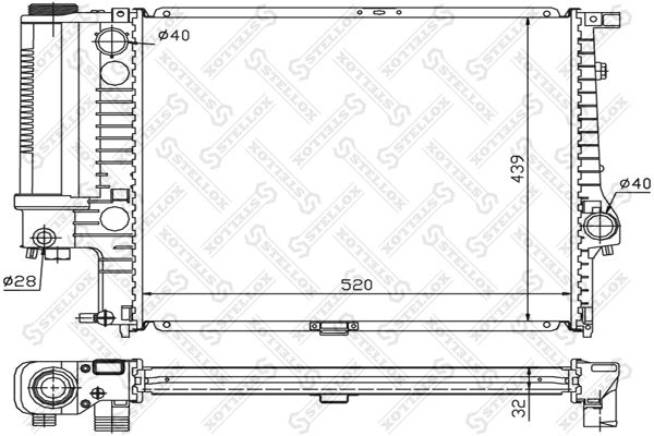 STELLOX Радиатор, охлаждение двигателя 10-25024-SX