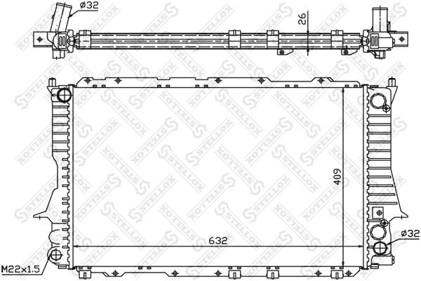 STELLOX Радиатор, охлаждение двигателя 10-25053-SX