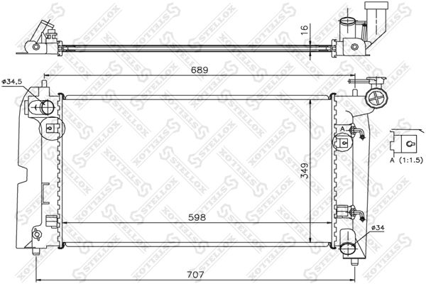 STELLOX Радиатор, охлаждение двигателя 10-25067-SX