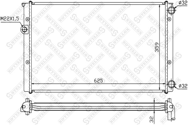 STELLOX Радиатор, охлаждение двигателя 10-25071-SX