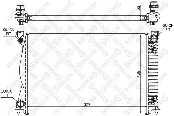 STELLOX Радиатор, охлаждение двигателя 10-25507-SX