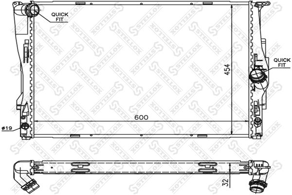 STELLOX Радиатор, охлаждение двигателя 10-25581-SX