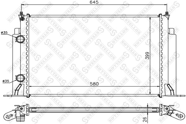 STELLOX radiatorius, variklio aušinimas 10-25758-SX