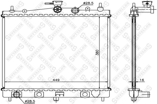STELLOX radiatorius, variklio aušinimas 10-25973-SX