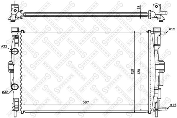 STELLOX Радиатор, охлаждение двигателя 10-26173-SX
