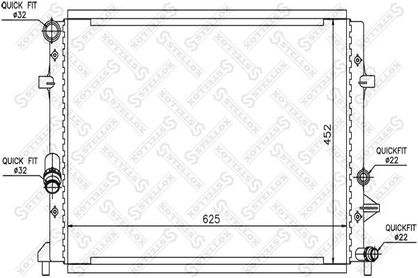 STELLOX Радиатор, охлаждение двигателя 10-26435-SX