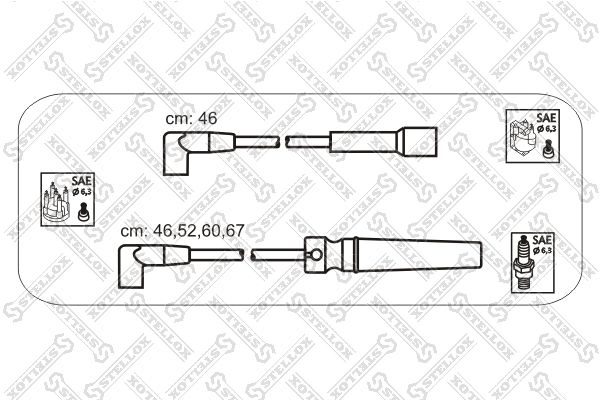 STELLOX uždegimo laido komplektas 10-30043-SX