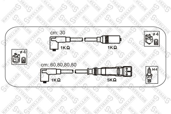 STELLOX uždegimo laido komplektas 10-31309-SX