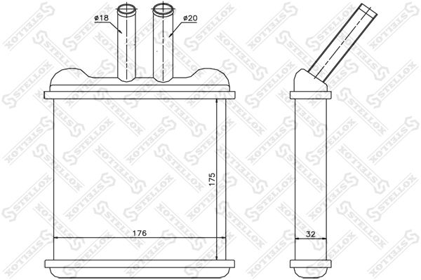 STELLOX Теплообменник, отопление салона 10-35074-SX