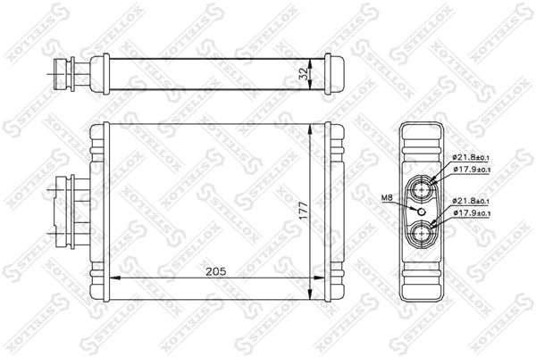 STELLOX Теплообменник, отопление салона 10-35114-SX