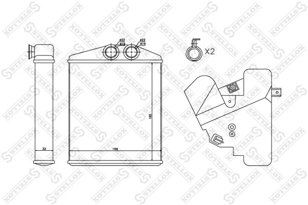 STELLOX Теплообменник, отопление салона 10-35122-SX