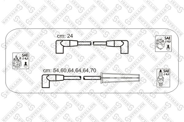 STELLOX uždegimo laido komplektas 10-38413-SX