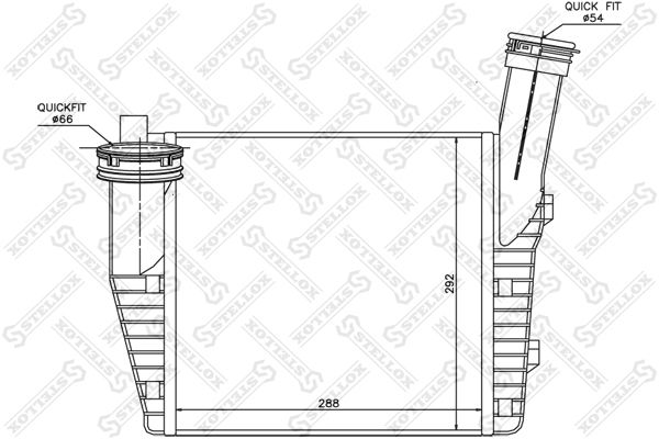 STELLOX tarpinis suslėgto oro aušintuvas, kompresorius 10-40079-SX