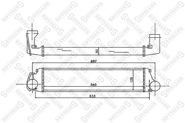 STELLOX tarpinis suslėgto oro aušintuvas, kompresorius 10-40113-SX