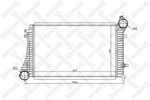 STELLOX tarpinis suslėgto oro aušintuvas, kompresorius 10-40183-SX