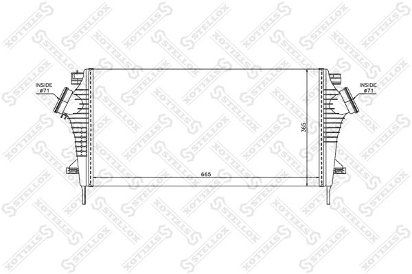 STELLOX tarpinis suslėgto oro aušintuvas, kompresorius 10-40209-SX