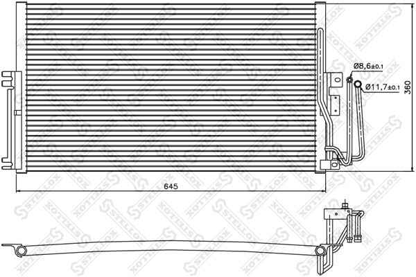 STELLOX Конденсатор, кондиционер 10-45008-SX