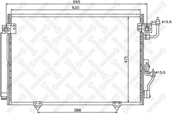 STELLOX Конденсатор, кондиционер 10-45138-SX