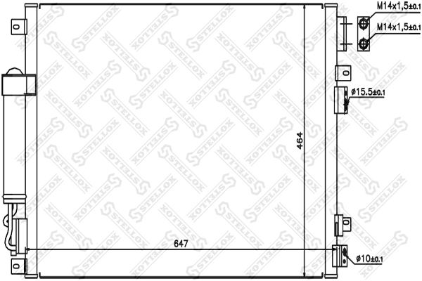 STELLOX Конденсатор, кондиционер 10-45414-SX