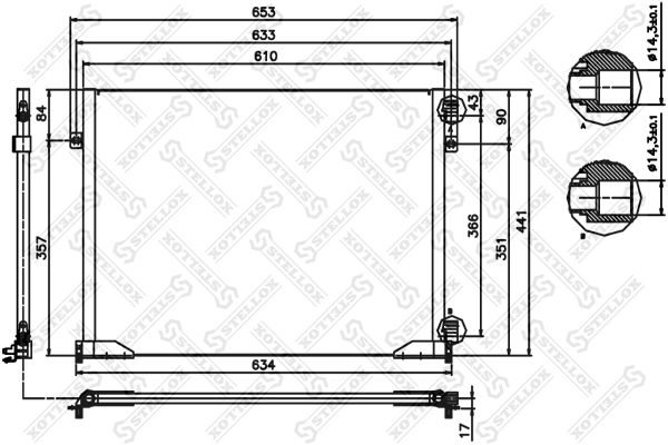 STELLOX Конденсатор, кондиционер 10-45479-SX