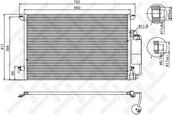 STELLOX kondensatorius, oro kondicionierius 10-45554-SX