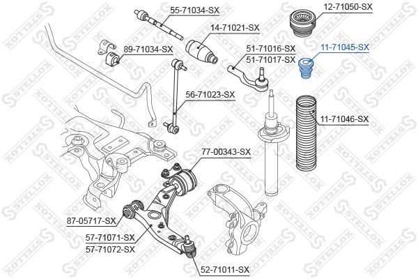 STELLOX atraminis buferis, pakaba 11-71045-SX