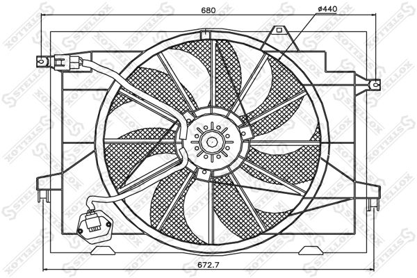 STELLOX ventiliatorius, radiatoriaus 29-99186-SX