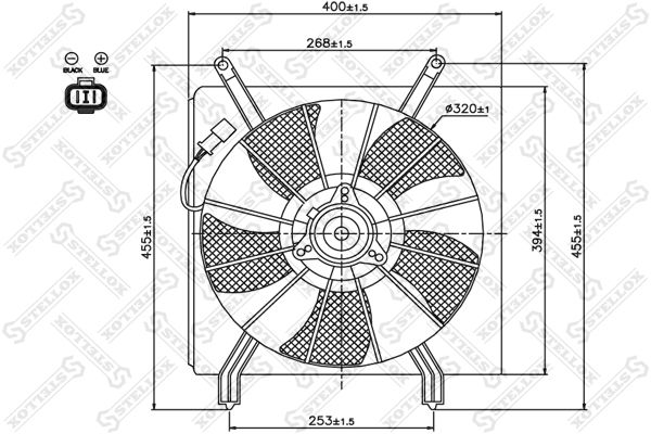 STELLOX ventiliatorius, radiatoriaus 29-99418-SX