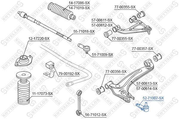 STELLOX Шарнир независимой подвески / поворотного рычага 52-71007-SX