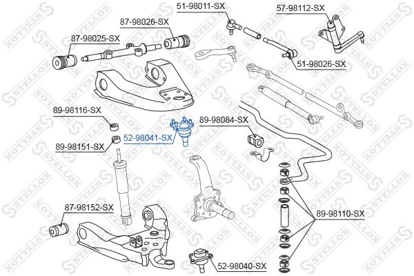 STELLOX Шарнир независимой подвески / поворотного рычага 52-98041-SX