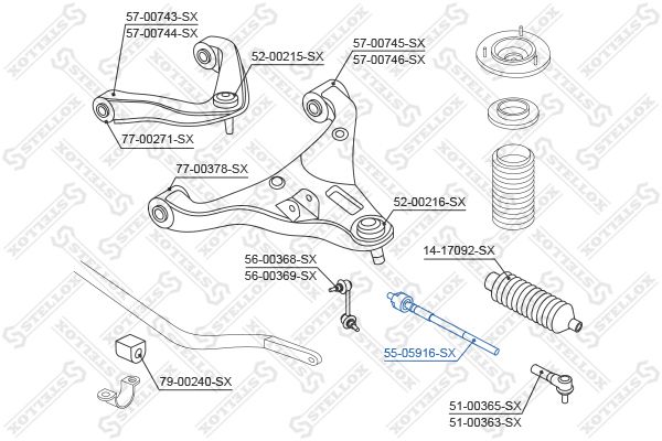 STELLOX Продольная рулевая тяга 55-05916-SX