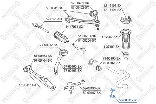 STELLOX šarnyro stabilizatorius 56-00311-SX