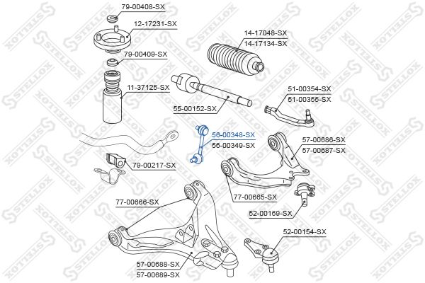 STELLOX šarnyro stabilizatorius 56-00348-SX