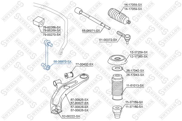 STELLOX šarnyro stabilizatorius 56-06970-SX