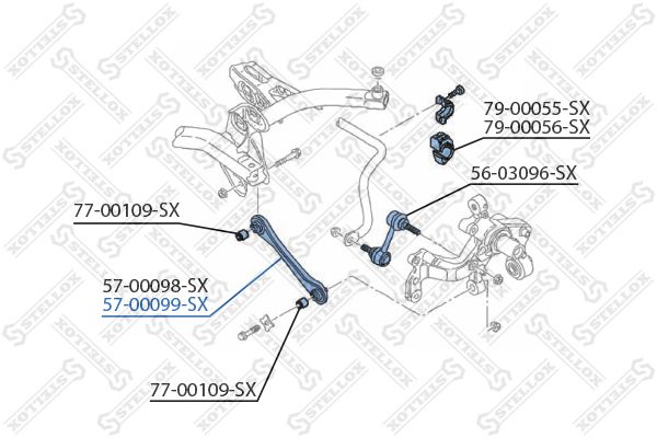 STELLOX Рычаг независимой подвески колеса, подвеска колеса 57-00099-SX