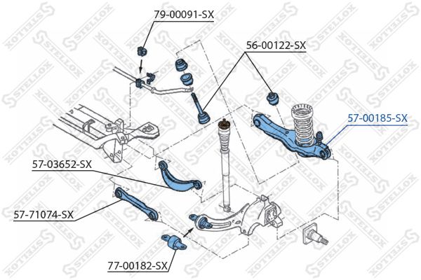 STELLOX vikšro valdymo svirtis 57-00185-SX