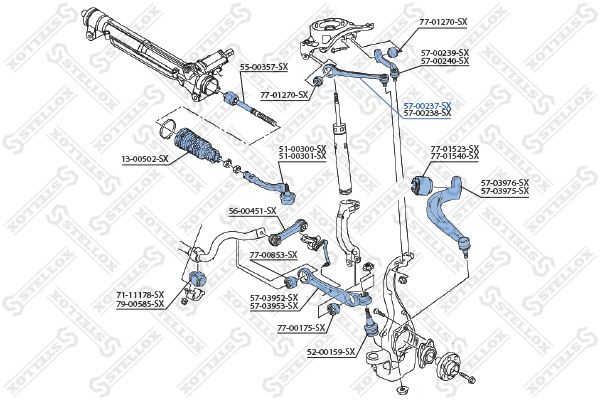 STELLOX vikšro valdymo svirtis 57-00237-SX